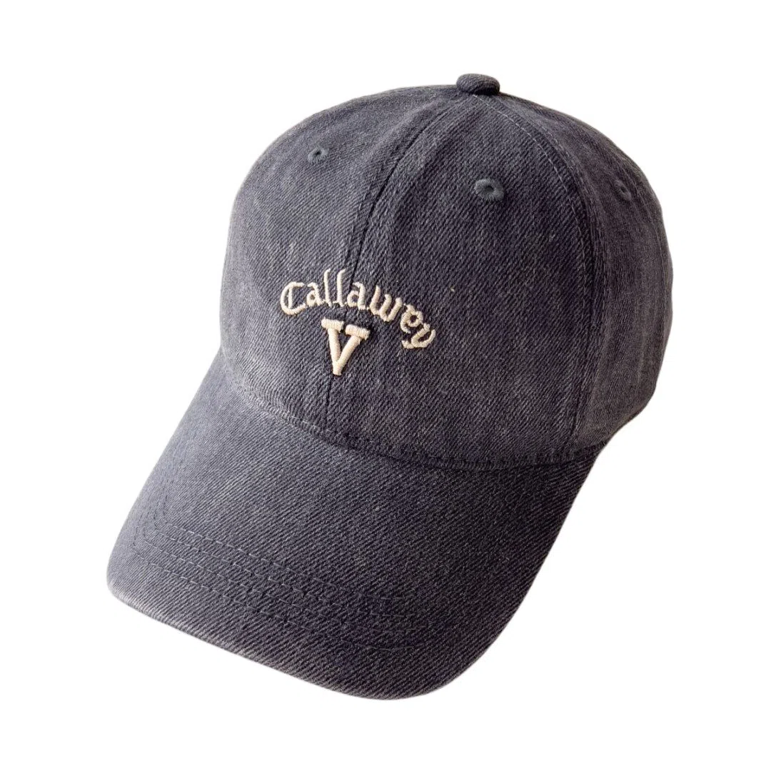 艾佳微 韩版复古美式做旧刺绣时尚百搭潮流大头围显脸小显白 棉 鸭舌帽 男女同款情侣款