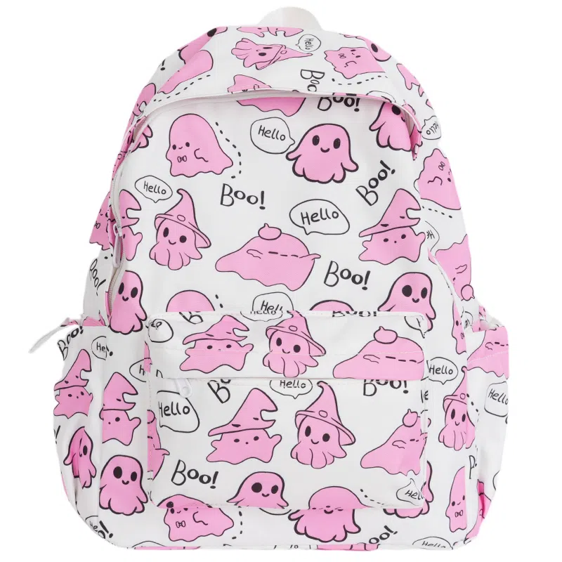 草丛喵喵喵 可爱小幽灵百搭高颜值小众 尼龙 双肩包 女款 多色