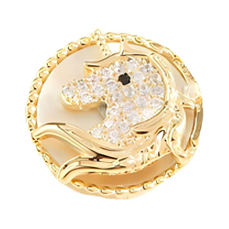 山一丸 无痕强力吸铁石防走光神器固定 铜+珍珠 胸针 女款