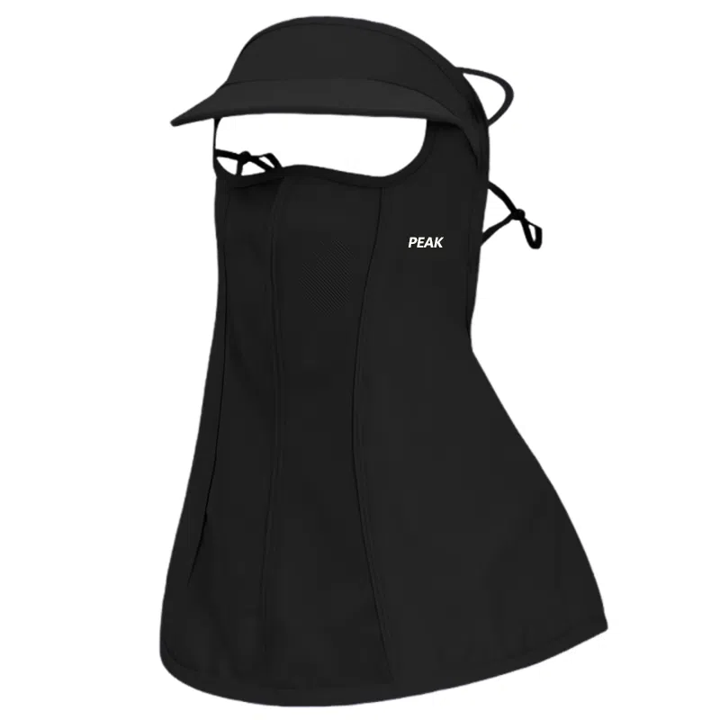 匹克 全面防护立体裁边亲肤透气弹力挂耳耳带调节自带帽檐户外运动出行 锦纶 防晒面罩 男女同款情侣款