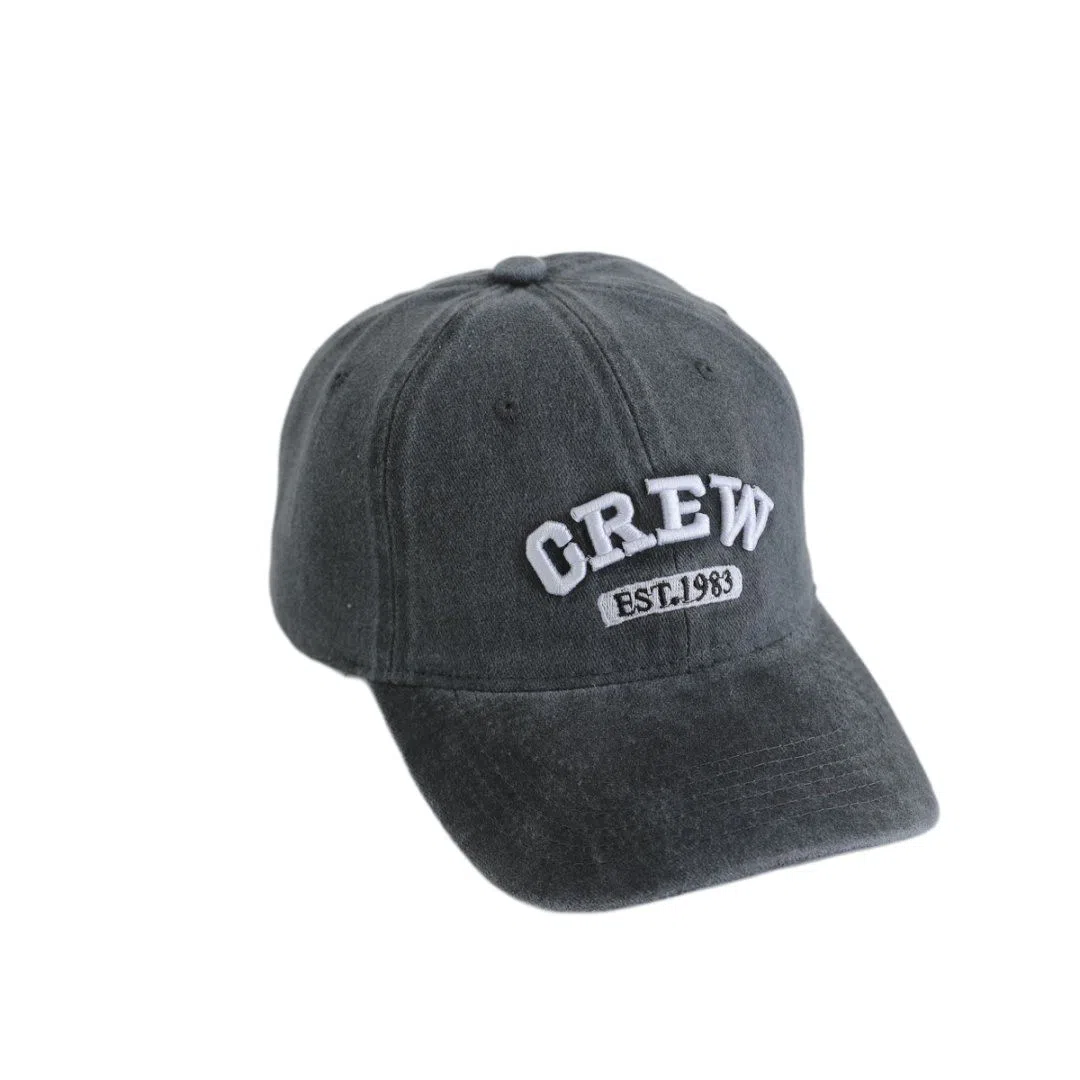 艾佳微 时尚大头围显白显脸小宽檐刺绣韩系简约百搭户外遮阳 棉 鸭舌帽 男女同款情侣款