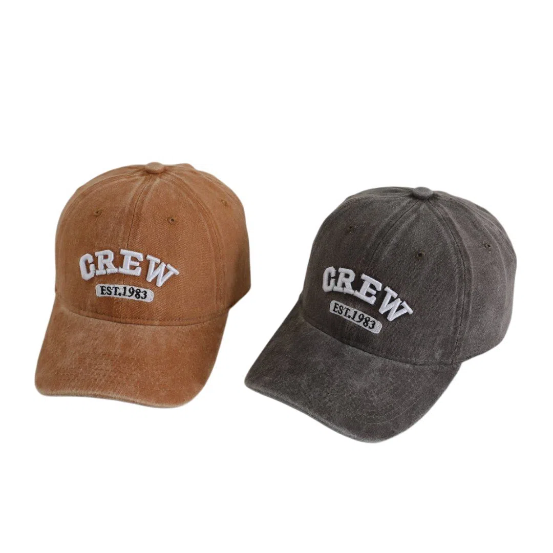 艾佳微 时尚大头围显白显脸小宽檐刺绣韩系简约百搭户外遮阳 棉 鸭舌帽 男女同款情侣款