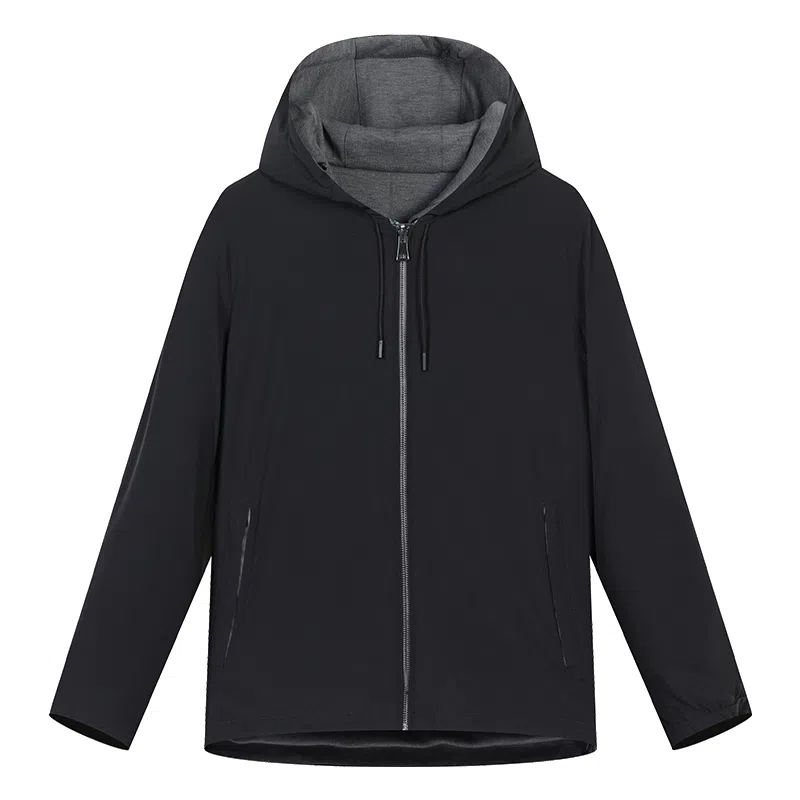 李生制造 两面穿时尚连帽运动休闲夹克 男款