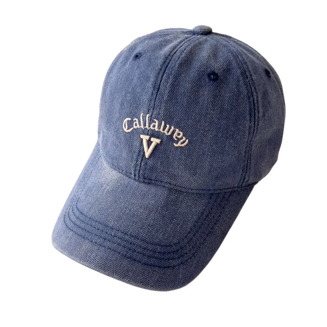 艾佳微 韩版复古美式做旧刺绣时尚百搭潮流大头围显脸小显白 棉 鸭舌帽 男女同款情侣款