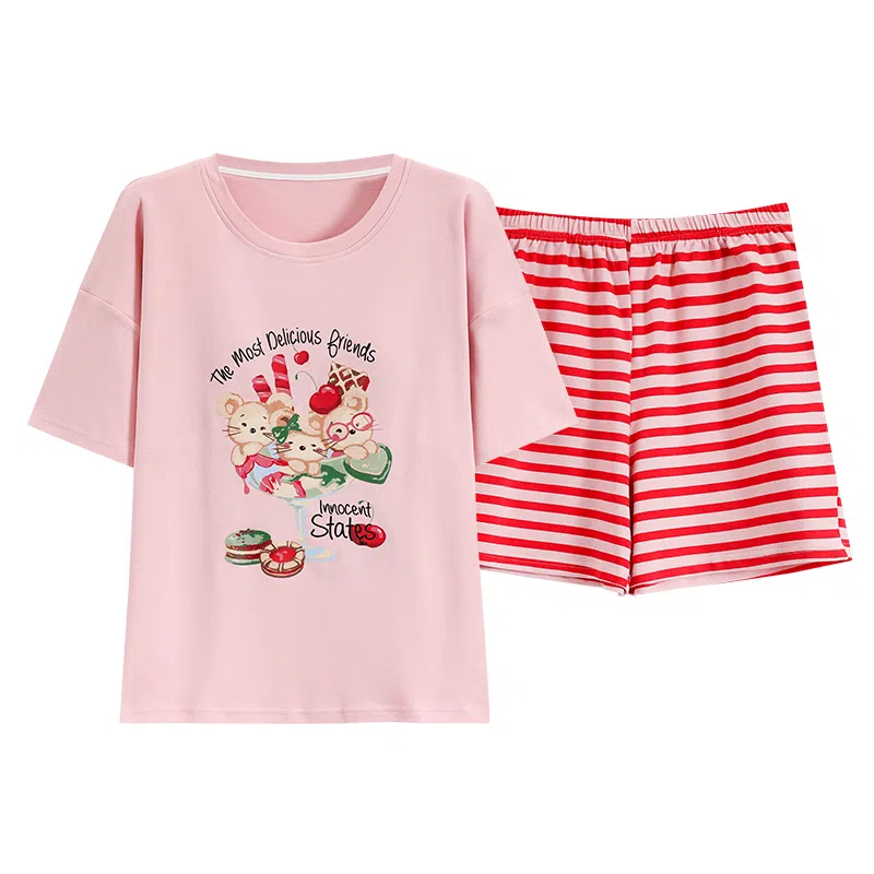 好福份 时尚简约透气家居服睡衣套装 女款