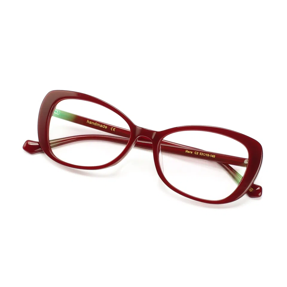 【可配度数】 青雉作 小香风复古法式猫眼眼镜百搭素颜镜近视镜框遮脸大框大脸显脸小 意大利板材 蝶形 光学镜架 女款 玳瑁色 酒红色 黑色