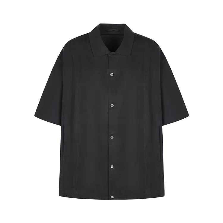 速写 纯色夏季宽松简约优雅短袖衬衫 男款