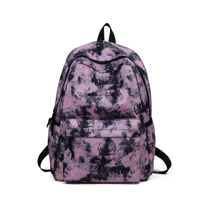 泰格奴 小清新休闲高颜值韩版背包初中生高中生大学生上课百搭书包 尼龙 双肩包 常规 男女同款情侣款 粉红色/卡其色/紫色/绿色/黑色