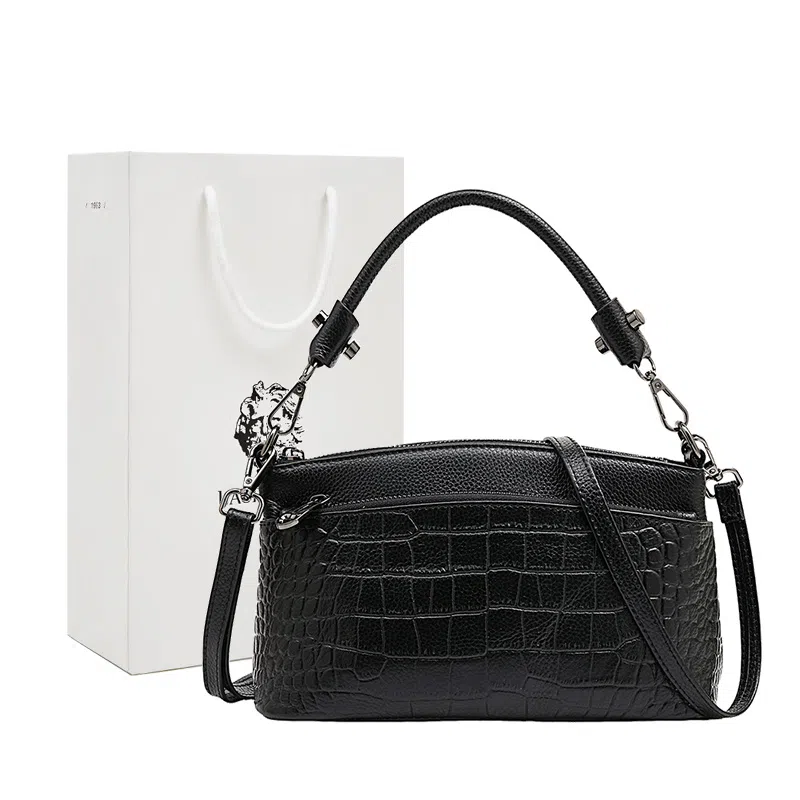 老人头 质感 牛皮 腋下斜挎包 常规 男款 灰色/黑色