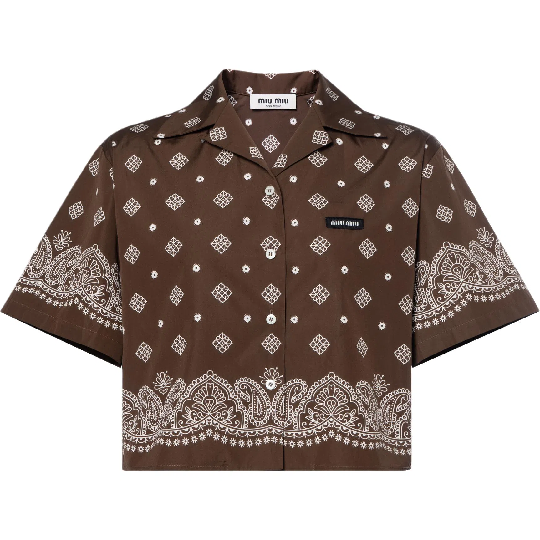 Miu Miu SS25 Printed Shirt Brown