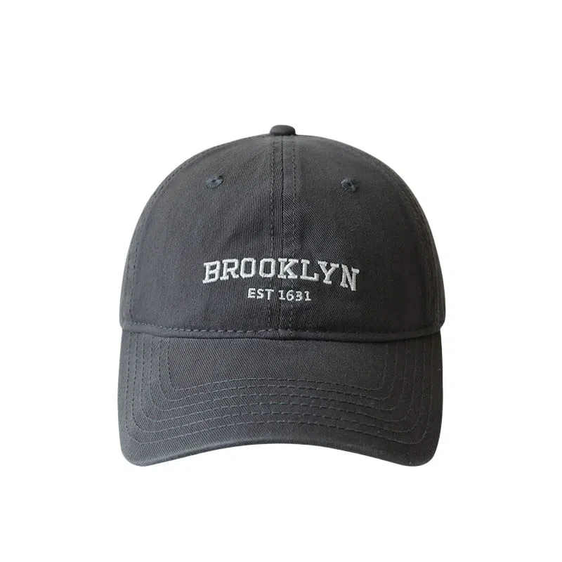 艾佳微 日系英文字母复古软顶加深显脸小显白户外遮阳 棉 鸭舌帽 男女同款情侣款