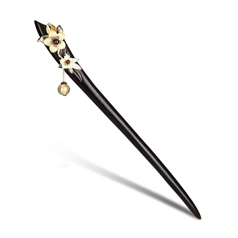 【以东方木韵礼献臻情】 凤凰涅磐 新中式檀木簪子 流苏桃花发钗 配汉服旗袍发饰 小众高级感手工雕刻原创设计#好运 黑檀 发簪 女款