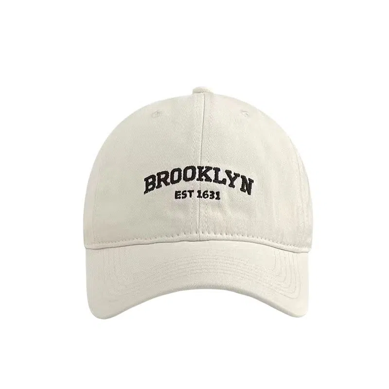 艾佳微 日系英文字母复古软顶加深显脸小显白户外遮阳 棉 鸭舌帽 男女同款情侣款