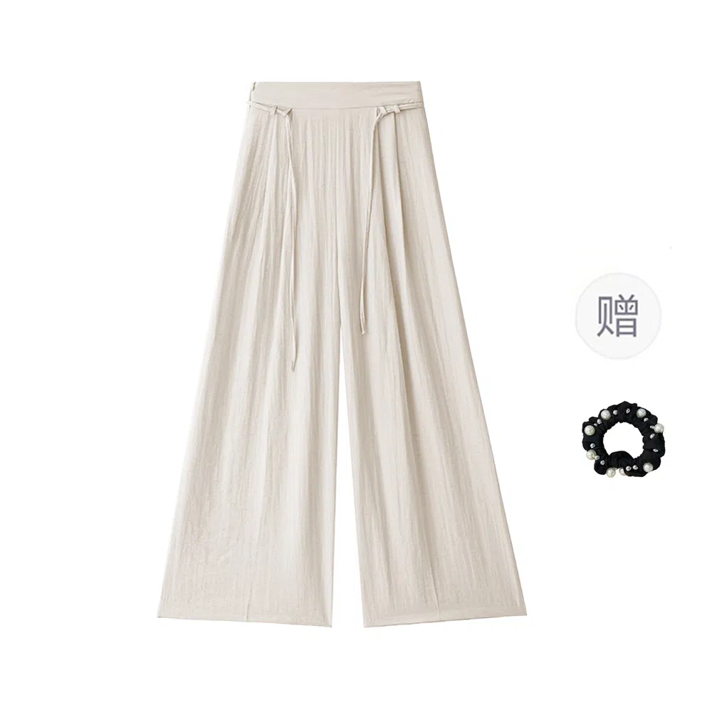 雾闪闪 纯色高腰百搭休闲裤 女款