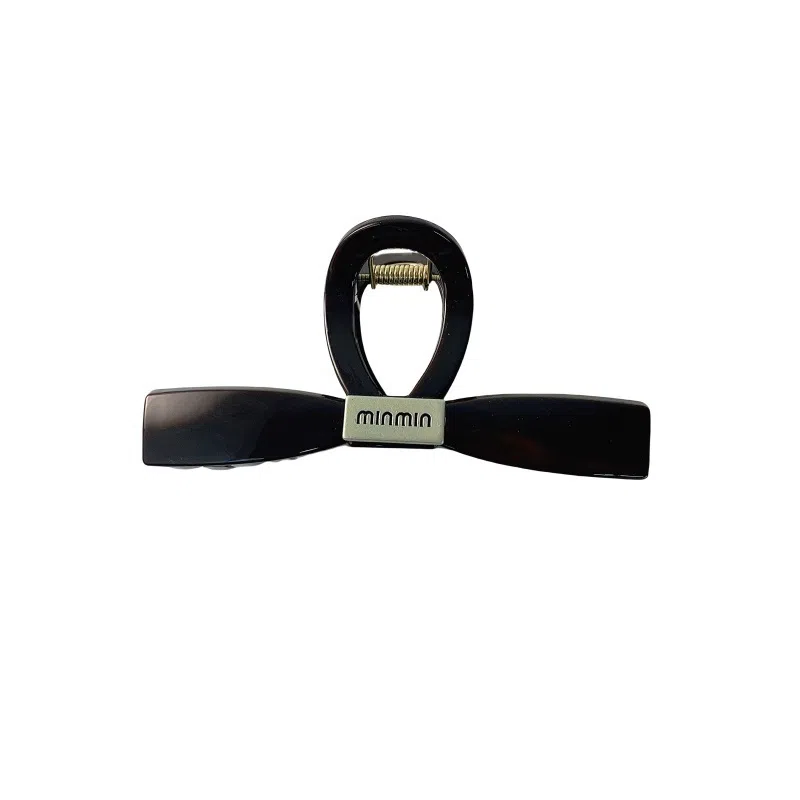 尚先生 蝴蝶结大号复古字母后脑勺盘发鲨鱼夹美拉德风发夹   亚克力 发饰 女款