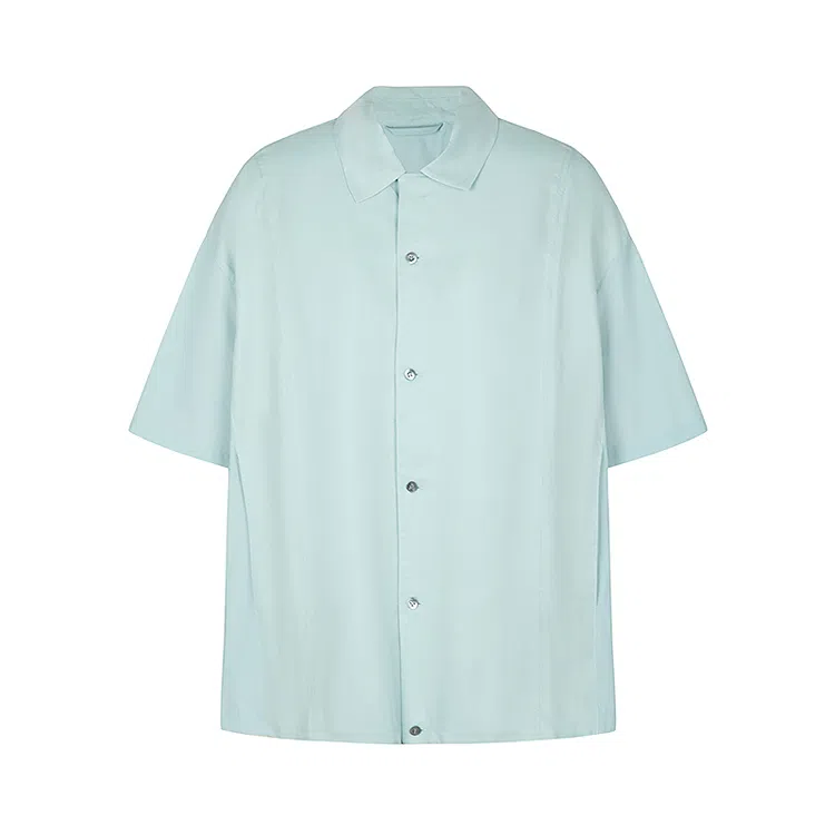 速写 纯色夏季宽松简约优雅短袖衬衫 男款