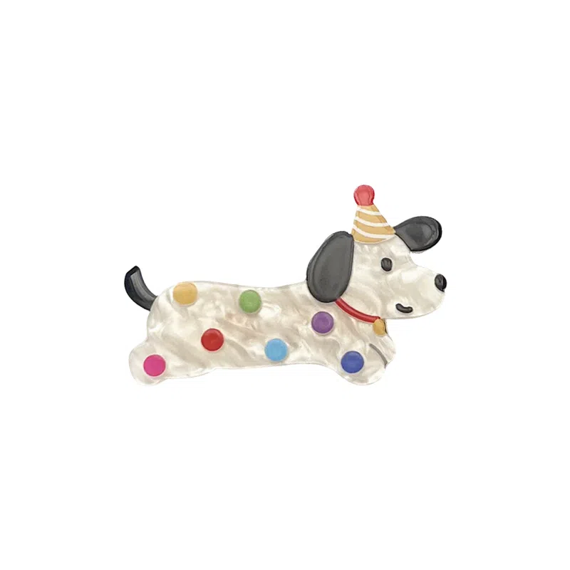 蒙妮 可爱卡通小狗派对鸭嘴夹 亚克力 发夹 男女同款情侣款