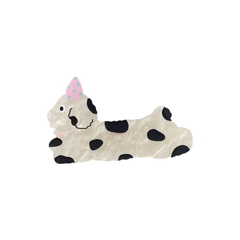 蒙妮 可爱卡通小狗派对鸭嘴夹 亚克力 发夹 男女同款情侣款