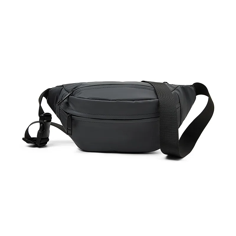 老人头 潮酷休闲百搭简约轻便出行 合成革 腰包 常规 男款 黑色