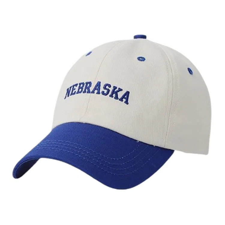 Korean Style Embroidered Letter Colorblock Cap