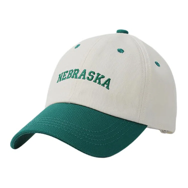 Korean Style Embroidered Letter Colorblock Cap