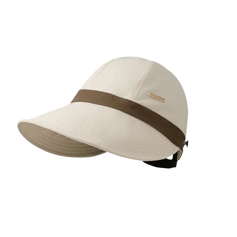 稻草人 时尚百搭显脸小 遮脸素颜氛围感撞色户外防紫外线遮阳 可挂口罩 聚酯纤维 防晒帽 女款