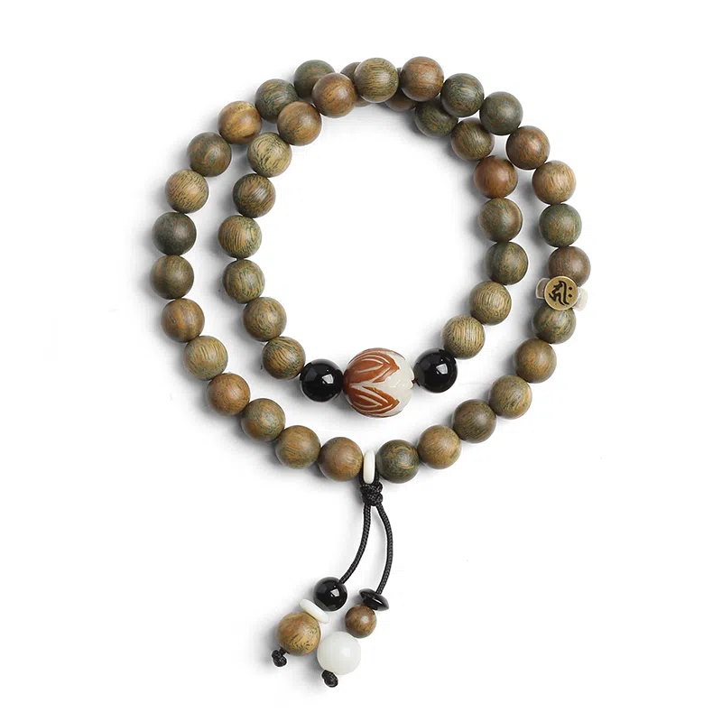 木盛缘 【福运招财  生肖守护】高油密老料八大守护神佛珠文玩 绿檀 手串 男女同款情侣款