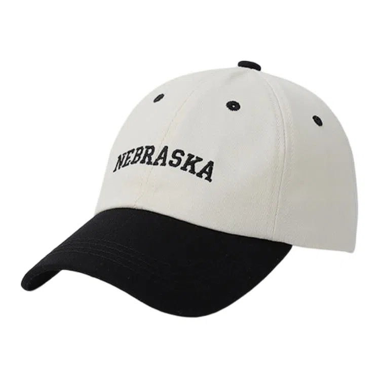 Korean Style Embroidered Letter Colorblock Cap