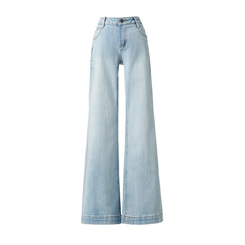 拾籍 合身适中低腰喇叭牛仔裤 女款