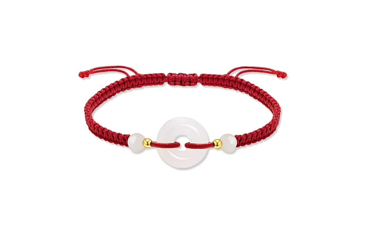 百利金 平安扣 平安转运吉祥顺遂国潮复古新中式简约气质精致轻奢小众设计转运珠可调节编织链#好运 玛瑙 手链 男女同款情侣款