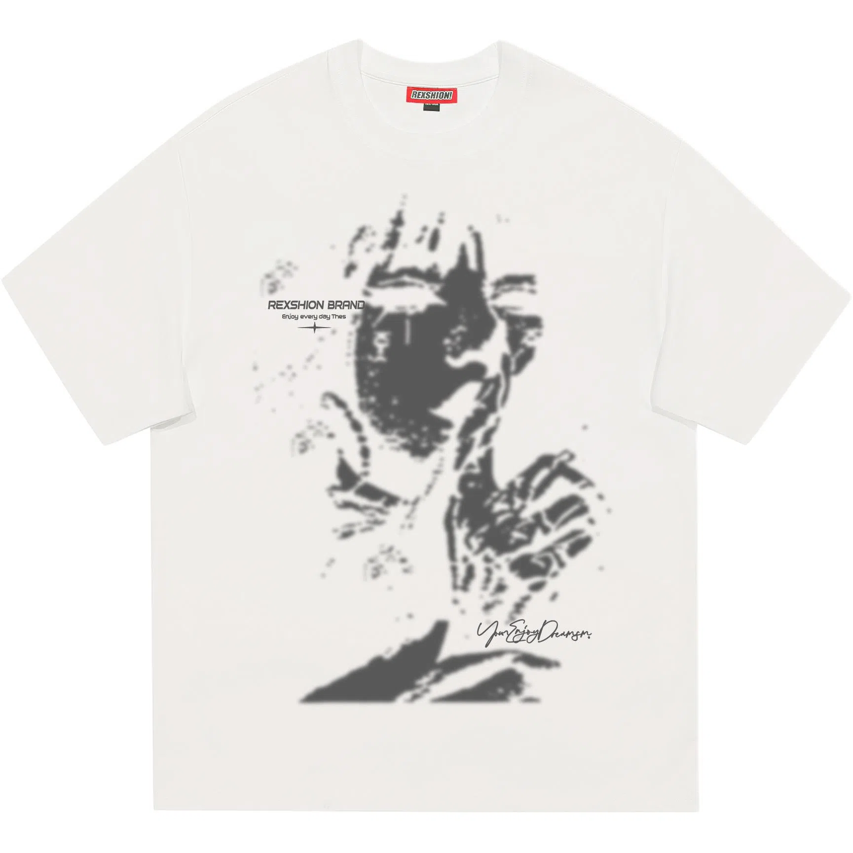 REXSHION Graffiti Print T-Shirt