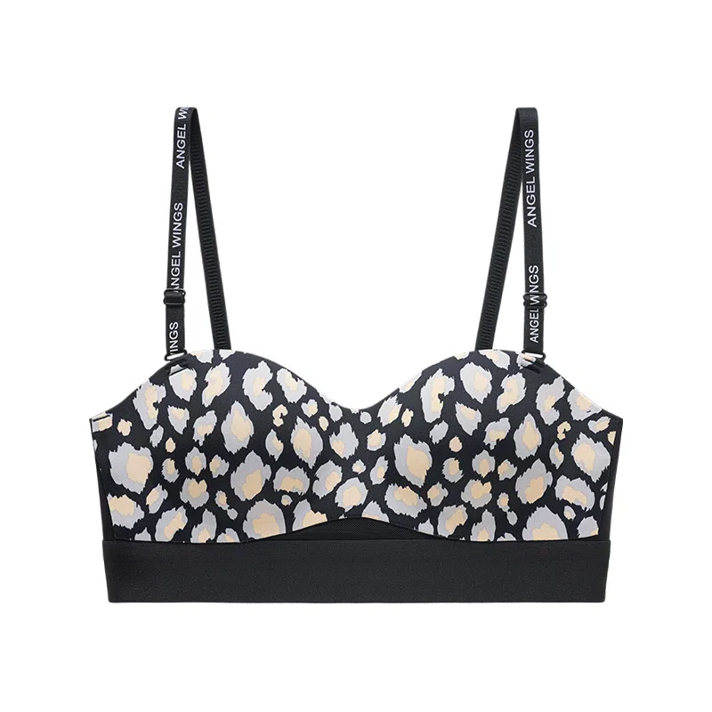 二三二三 透气吸汗聚拢有型防下垂无痕亲肤柔软抑菌舒适侧收副乳可拆卸调节肩带优雅知性豹纹性感时尚百搭文胸 女款