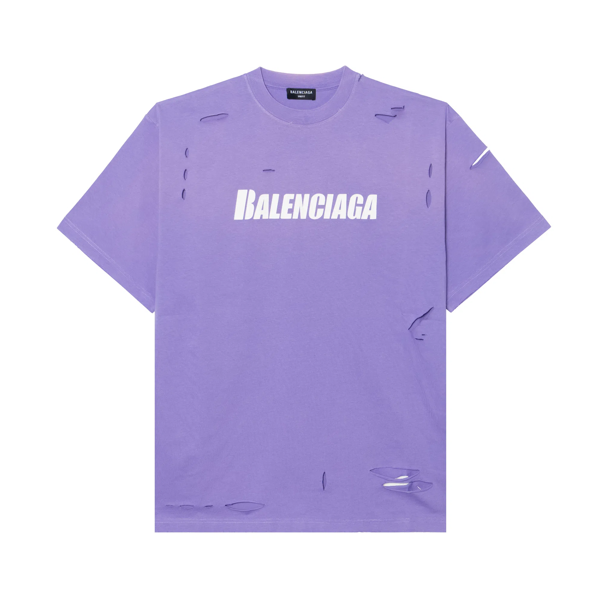 Balenciaga SS22 Caps Destroyed T-Shirt Purple