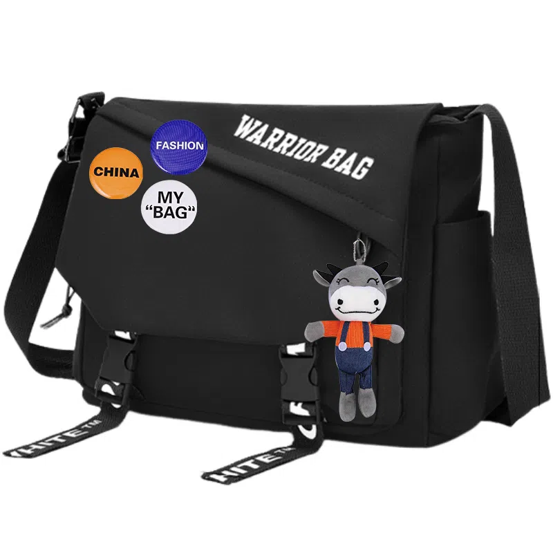 Warrior Nylon Messenger Bag White/Black