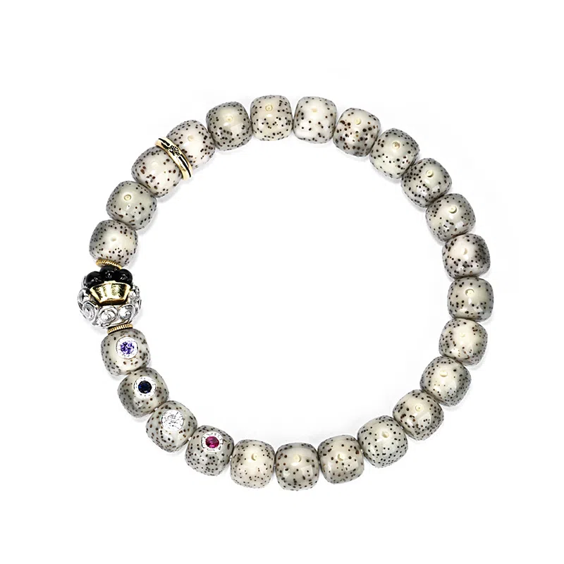 钰澜文玩 抓宝珠搭配款海南毛感料 星月菩提 手串 男女同款情侣款