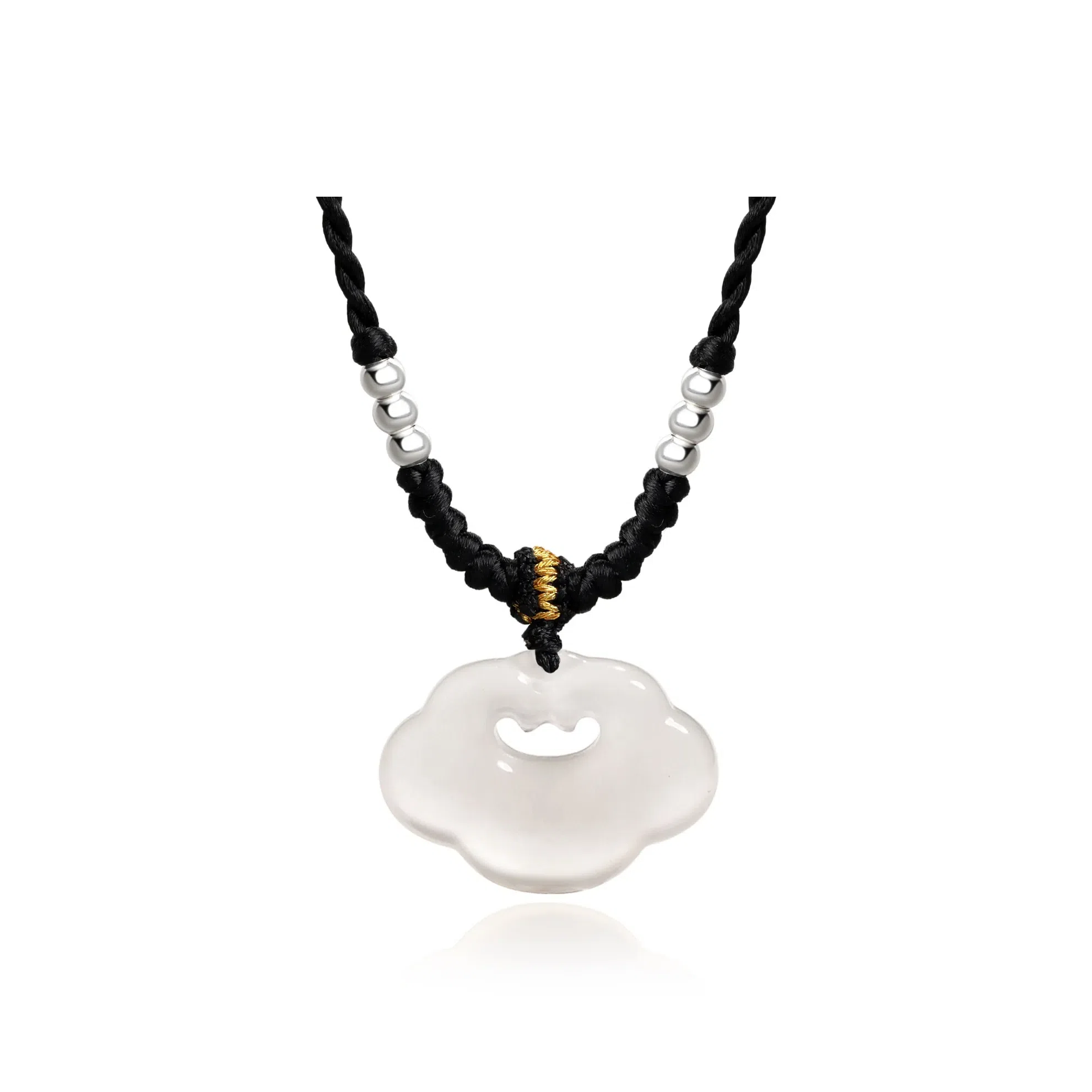 【凉玉消暑|冰透】中国 银世城 吉祥富贵祥云锁 新中式显白转运招财纳福平安喜乐 简约轻奢时尚百搭高级感#好运 玉髓 吊坠 男女同款情侣款