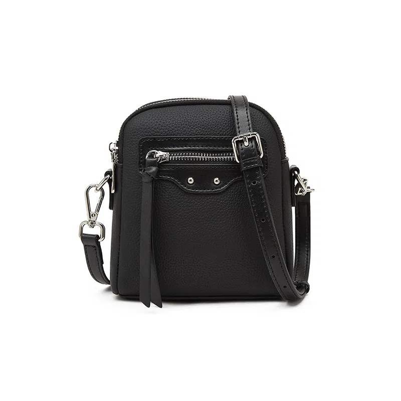 老人头 小众复古通勤简约时尚百搭 牛皮革 单肩斜挎包 女款 米白色/黑色/灰色