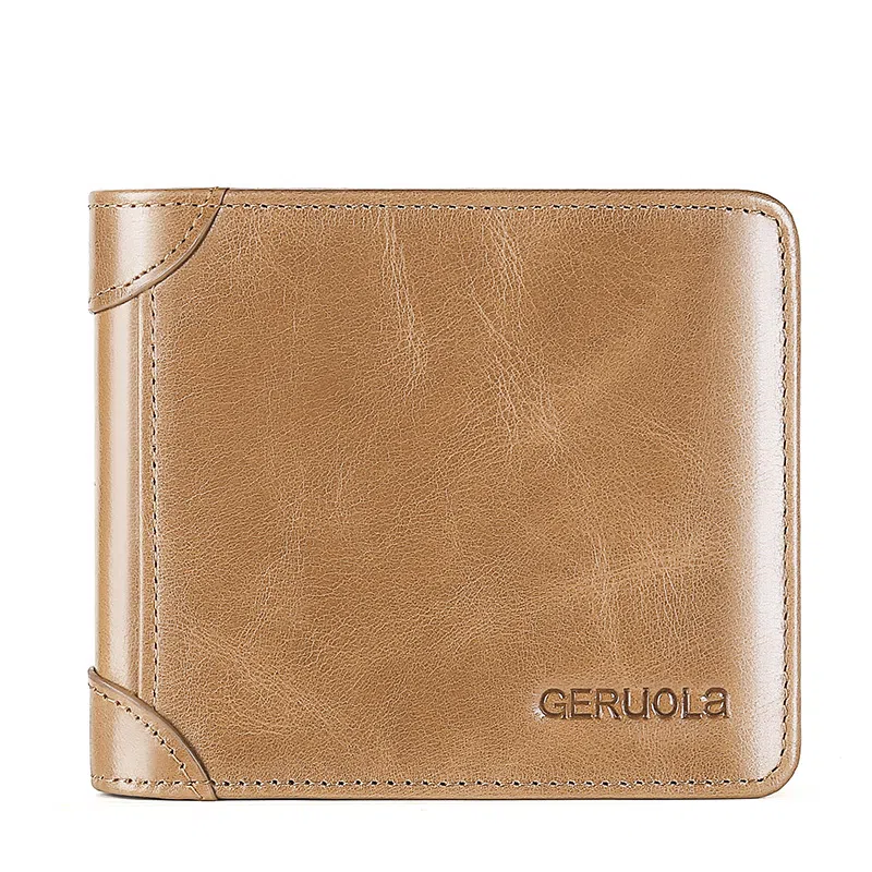 歌若拉 真皮短款皮夹子软皮实用多卡位银行卡横款 头层牛皮 钱包 男款 多色
