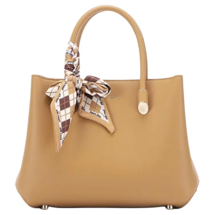 红蜻蜓 纯色都市简约 牛剖层革 手提包 女款 多色