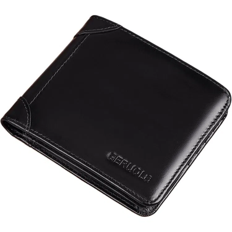 歌若拉 真皮短款皮夹子软皮实用多卡位银行卡横款 头层牛皮 钱包 男款 多色