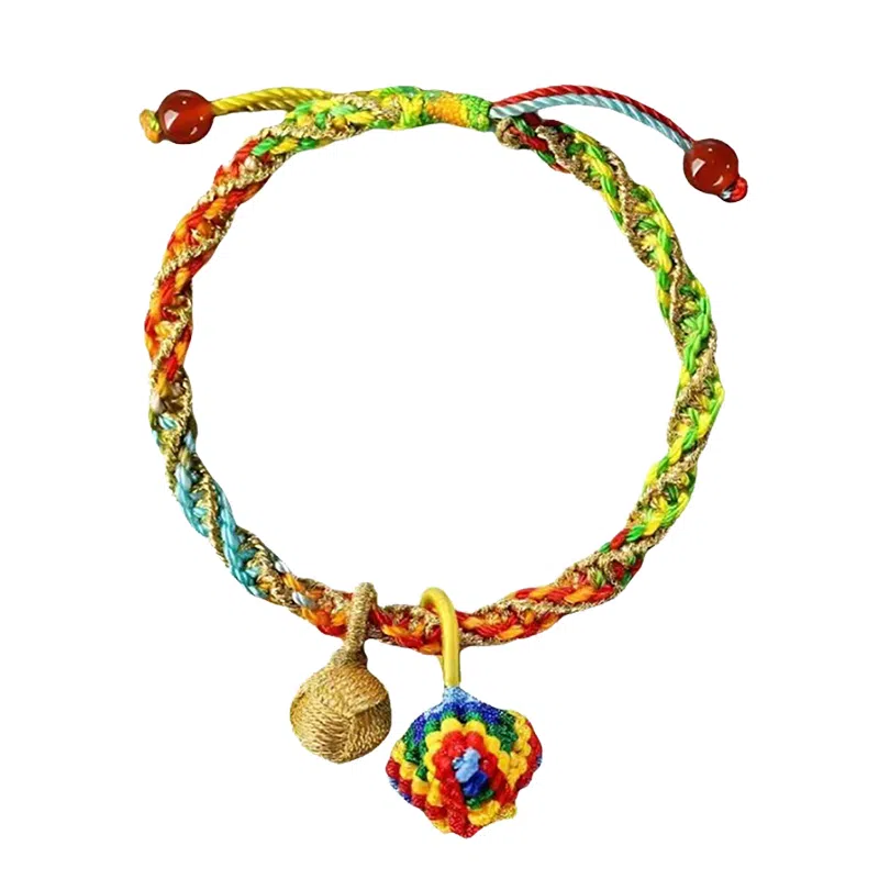 七可 五彩绳 转运新中式 上岸锦鲤逢考必过金榜题名状元高中 五彩绳守护好运时来运转日常通勤 玉髓 绳子 手绳 男女同款情侣款