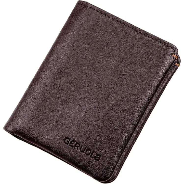 歌若拉 可放驾驶证多卡位 植鞣头层牛皮 钱包 男款 经典黑/咖啡色