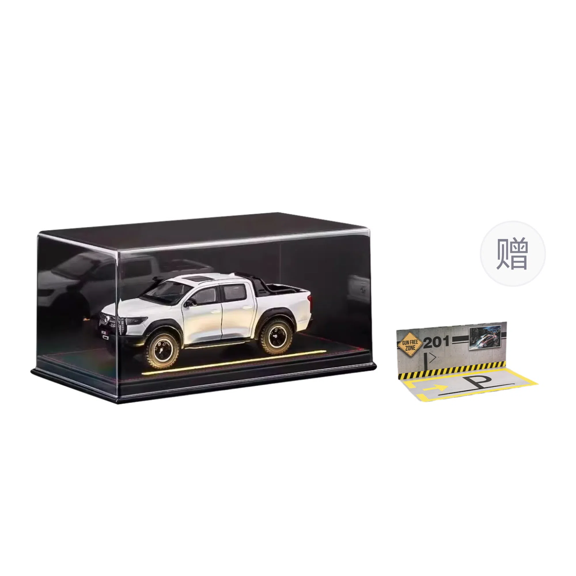 欧洛伊 长城炮 大力仑皮卡 大号仿真合金汽车越野车 声光回力 桌面装饰收藏摆件 灯光氛围展示盒 成品模型