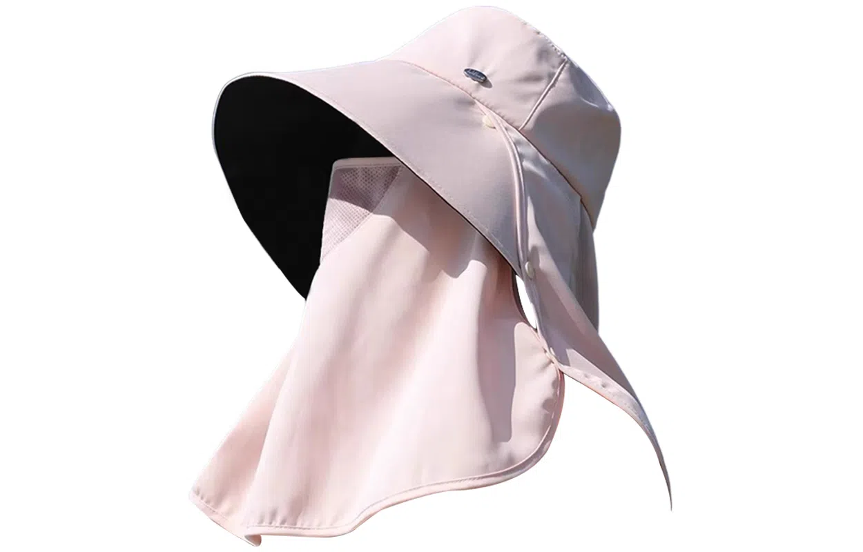 优幽兰 时尚百搭大帽檐遮阳帽小众设计感全脸面罩护颈披肩一体夏季户外出行骑车防紫外线透气太阳帽子 锦纶 防晒帽 女款