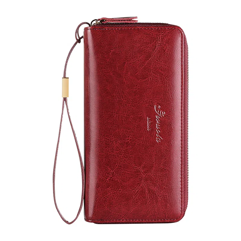 歌若拉 双拉链多卡位 牛皮 钱包 男女同款情侣款 多色