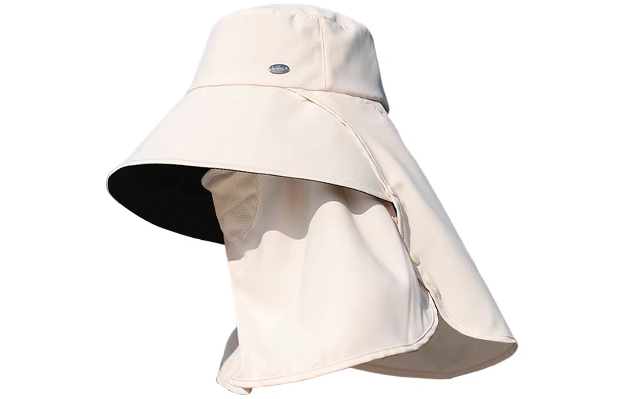 优幽兰 时尚百搭大帽檐遮阳帽小众设计感全脸面罩护颈披肩一体夏季户外出行骑车防紫外线透气太阳帽子 锦纶 防晒帽 女款