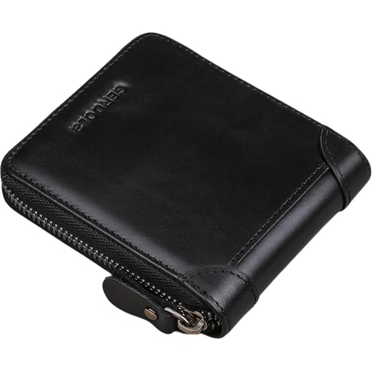 歌若拉 拉链多卡位证件包 头层牛皮 钱包 男款 多色