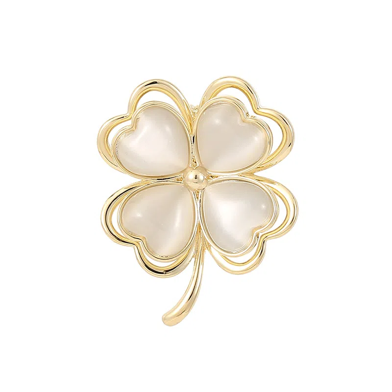 VIOLET Four Leaf Clover Brooch