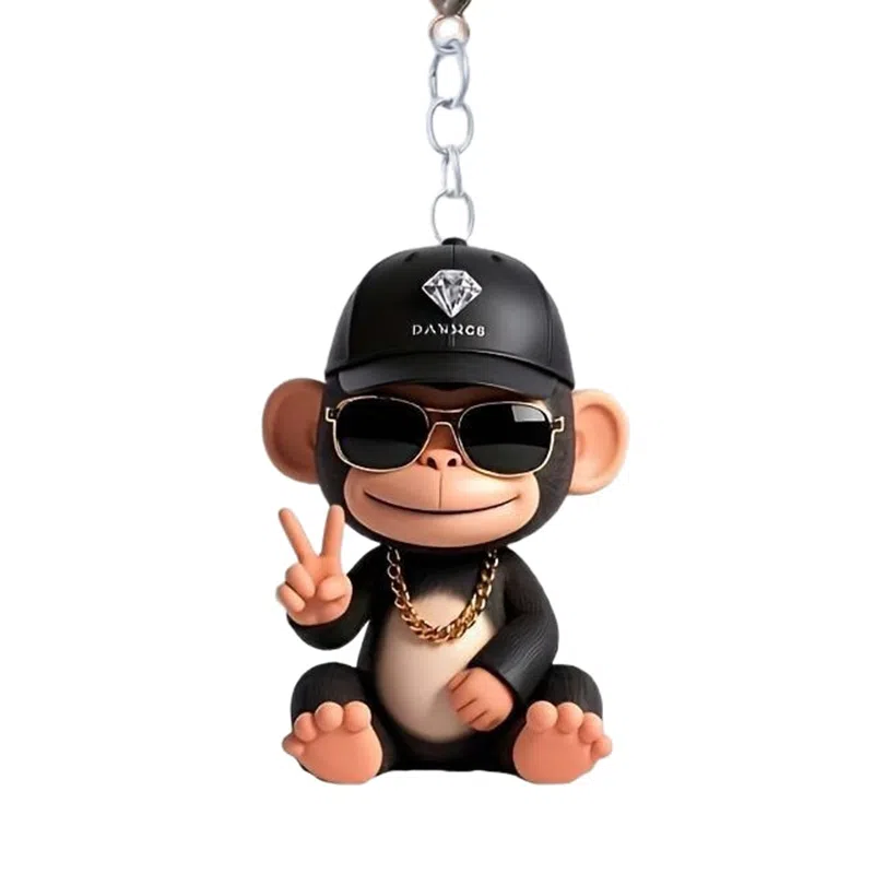 零界 比耶猴子创意炫酷抽象精致书包背包可爱时尚潮流装饰挂饰 亚克力 挂件 男女同款情侣款