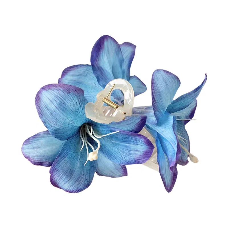 蒙妮 超仙百合花朵 抓夹亚克力 布艺 发夹 女款
